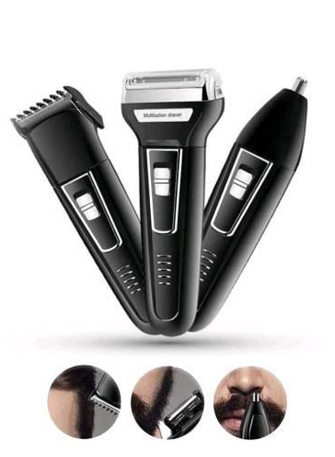 3-In-1 Rechargable Trimmer Black/White 15cm - Image 1